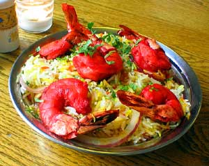 delicious prawns biryani